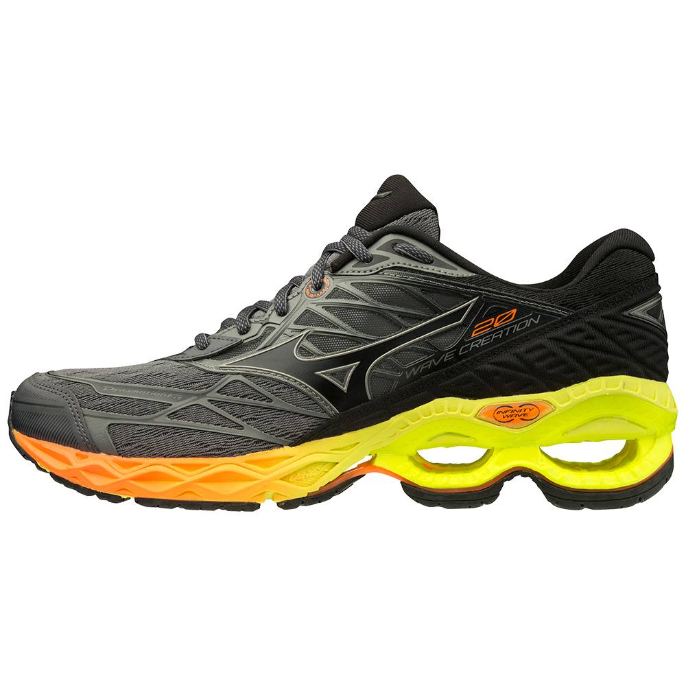 Sapatilhas Running Mizuno Wave Creation 20 - Homem - Cinzentas/Amarelas - GPSKC3605